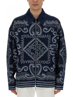 Dolce&Gabbana - Navy Blue Zip-Up Cardigan (L)
