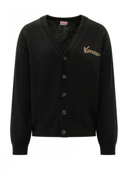 Kenzo - Black Logo V Neck Cardigan
