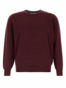 Brunello Cucinelli - Maroon Crew Neck Sweater