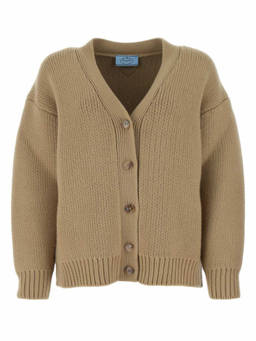 PRADA - Beige Wool Blend Oversize Cardigan