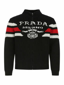 PRADA - Black Wool Cardigan (L)