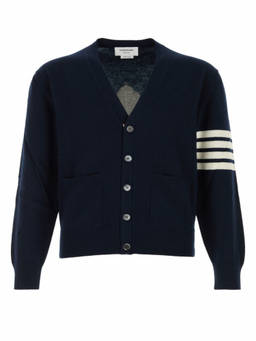 Thom Browne - Navy Blue Stripes Cardigan