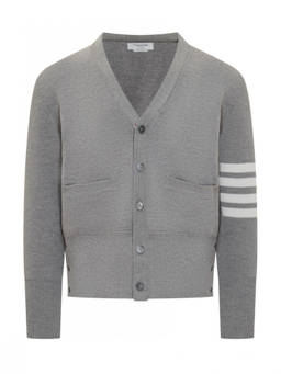 Thom Browne - Grey V Neck Cardigan