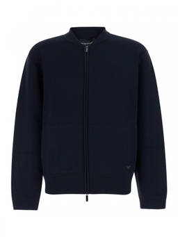 EMPORIO ARMANI - Blue Zip-Up Cardigan