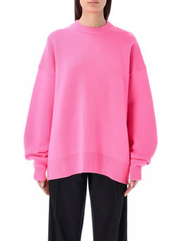 Palm Angels - Light Pink Crewneck Oversize Sweatshirt