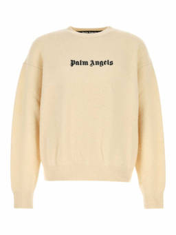 Palm Angels - Ivory Crewneck Logo Sweater (XXS)