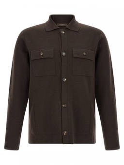 Zanone - Dark Brown Button-Up Cardigan