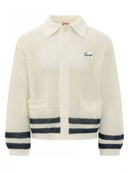 Kenzo - Off White Shirt Collar Cardigan