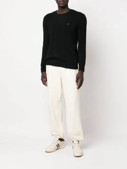 POLO RALPH LAUREN - Ralph Lauren Black Embroidered Logo Sweater