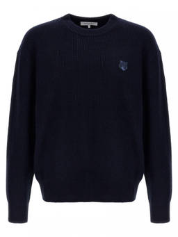 Maison Kitsune - Navy Blue Bold Fox Head Patch Jumper