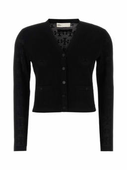 TORY BURCH - Black Viscose Blend Cardigan (M)