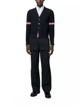 Thom Browne - Navy Blue Stripes Cardigans