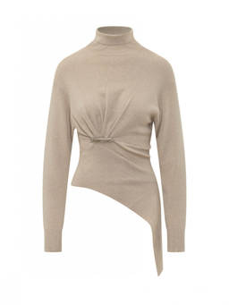 Lanvin - Beige Solid Turtle Neck Sweater