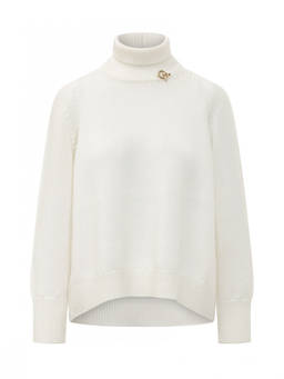 Fabiana Filippi - White Solid Turtle Neck Sweater