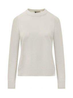 Max Mara - White Solid Crew Neck Sweater