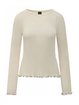 Pinko - Off White Knitted Round Neck Sweater