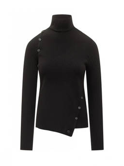 Courreges - Black Knitted Turtle Neck Sweater