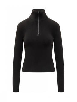 Courreges - Black Solid Turtle Neck Sweater