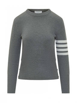 Thom Browne - Grey Stripes Crew Neck Sweater (S)