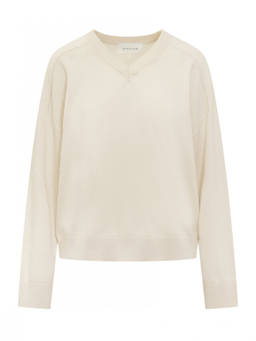 Armarium - White Solid V Neck Sweater (L)