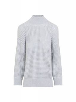 Peserico - Light Blue Knitted Mock Collar Sweater