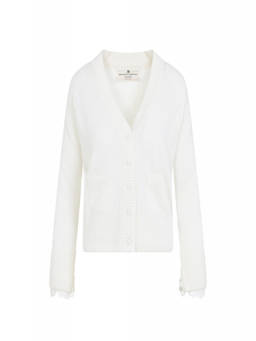 Ermanno Scervino - White Knitted V Neck Cardigan (S)