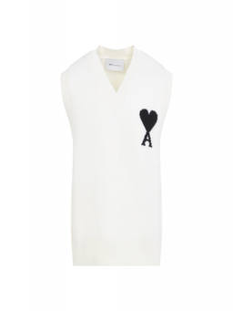 AMI Paris - Off White Sleeveless Sweater