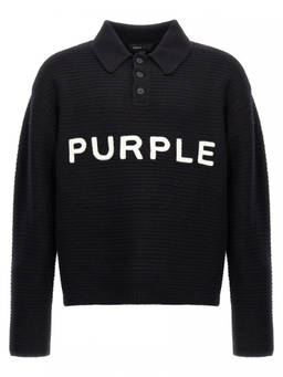 Purple Brand - Black Logo Embroidery Sweater (L)