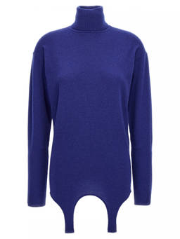 Saint Laurent - Blue Garter Turtleneck Sweater