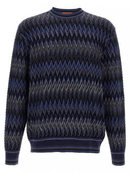 Missoni - Blue Zigzag Pattern Sweater (L)
