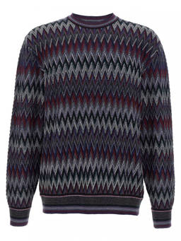 Missoni - Blue Zigzag Pattern Sweater (L)