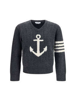 Thom Browne - Dark Grey Knitted Sweater