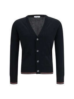 Thom Browne - Black V Neck Cardigan