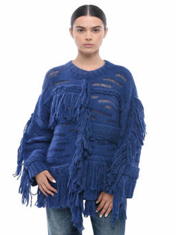 Stella McCartney - Blue Textured Crew Neck Sweater
