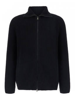 Tagliatore - Black Zip-Up Cardigan