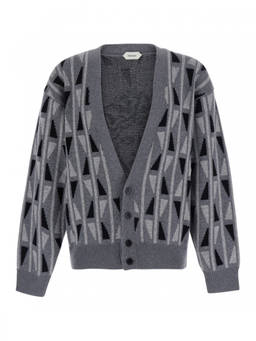 Versace - Grey Knitted V Neck Cardigan