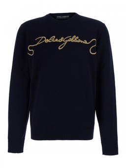 Dolce&Gabbana - Navy Blue Logo Sweater