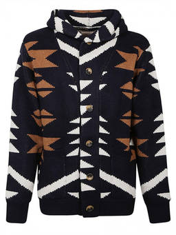 Tooco - Black Ethnic Print Cardigan (M)
