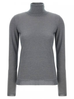 Brunello Cucinelli - Grey Lurex Turtleneck Sweater