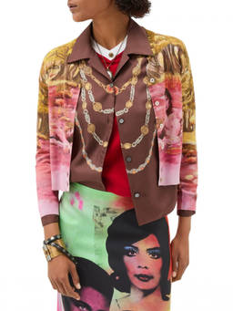 Versace - Multicolour Printed V Neck Sweater