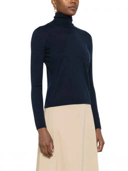Max Mara - Navy Blue Turtle Neck Top