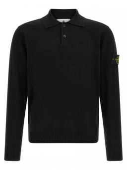 Stone Island - Black Loose Polo Sweater