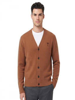 AMI Paris - Brown V Neck Cardigan (S)