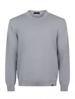 Fay - Grey Crew-Neck Wool Sweater (2XL)
