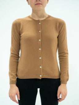La Rose - Light Brown Cashmere Cardigan