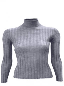 La Rose - Grey High Neck Sweater