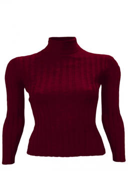 La Rose - Maroon High Neck Pullover