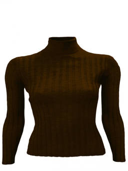 La Rose - Brown High Neck Pullover