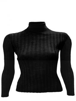 La Rose - Black Turtleneck Pullover