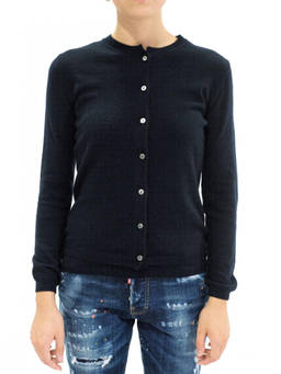 La Rose - Navy Blue Cashmere Cardigan (S)